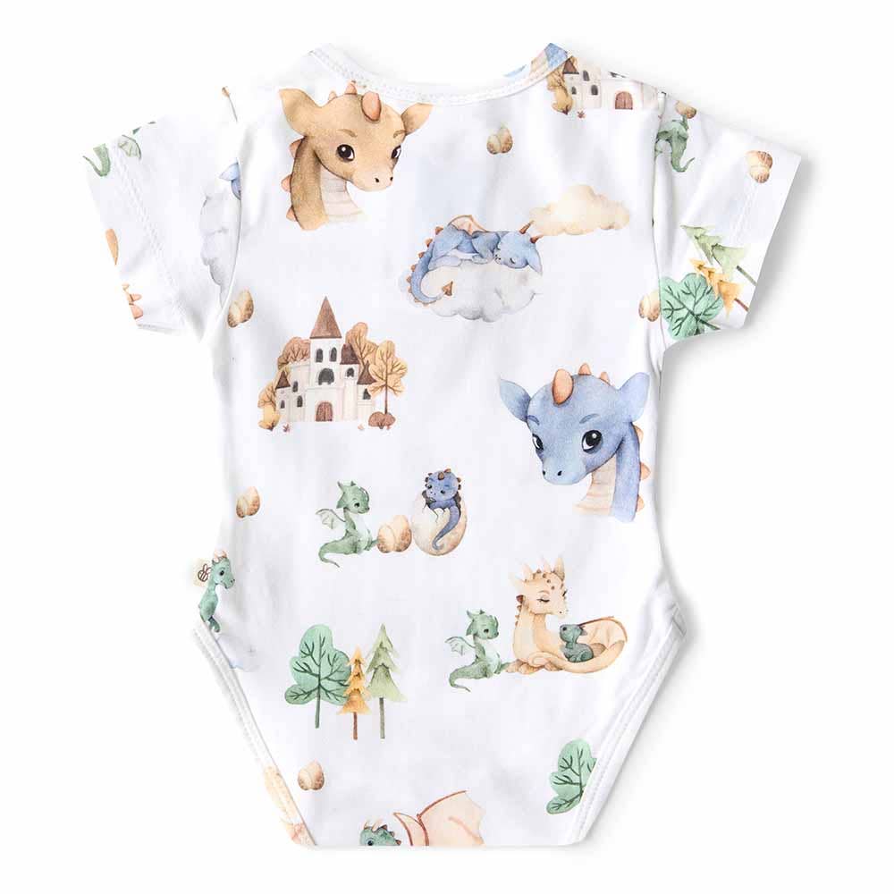 Dragon Short Sleeve Organic Bodysuit: 3-6 Months (00)