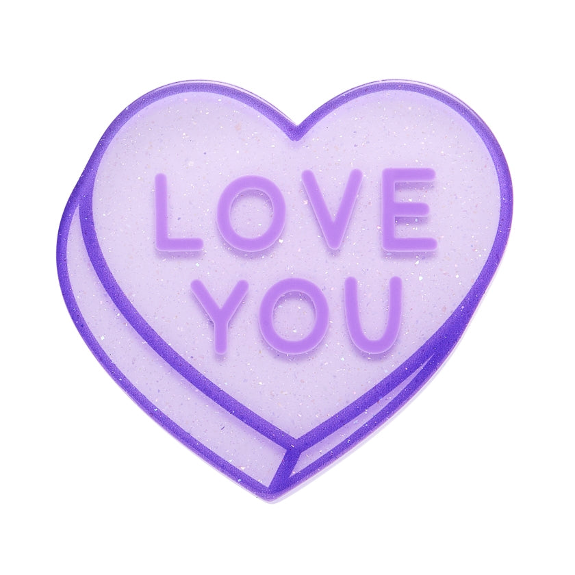 Erstwilder Candy Heart Simplified Mini Brooch - Purple