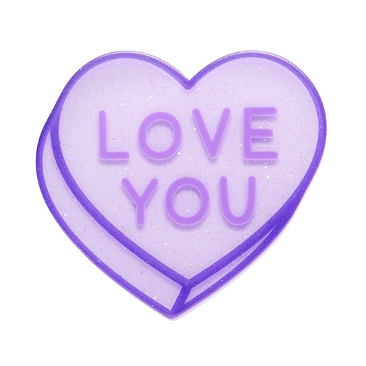 Erstwilder Candy Heart Simplified Mini Brooch - Purple