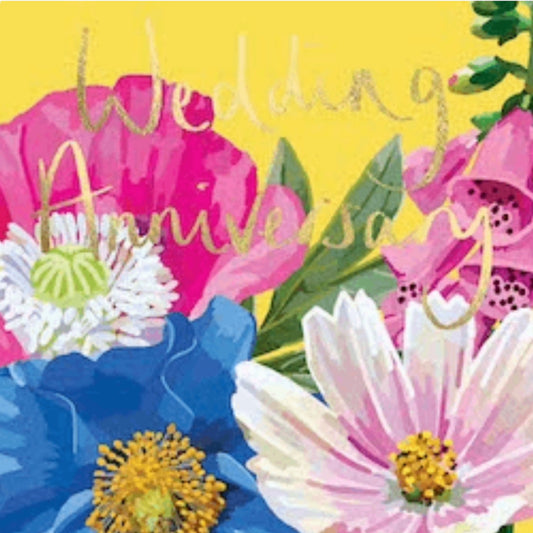 Sarah Kelleher Wedding Anniversary Yellow Summer Florals Card