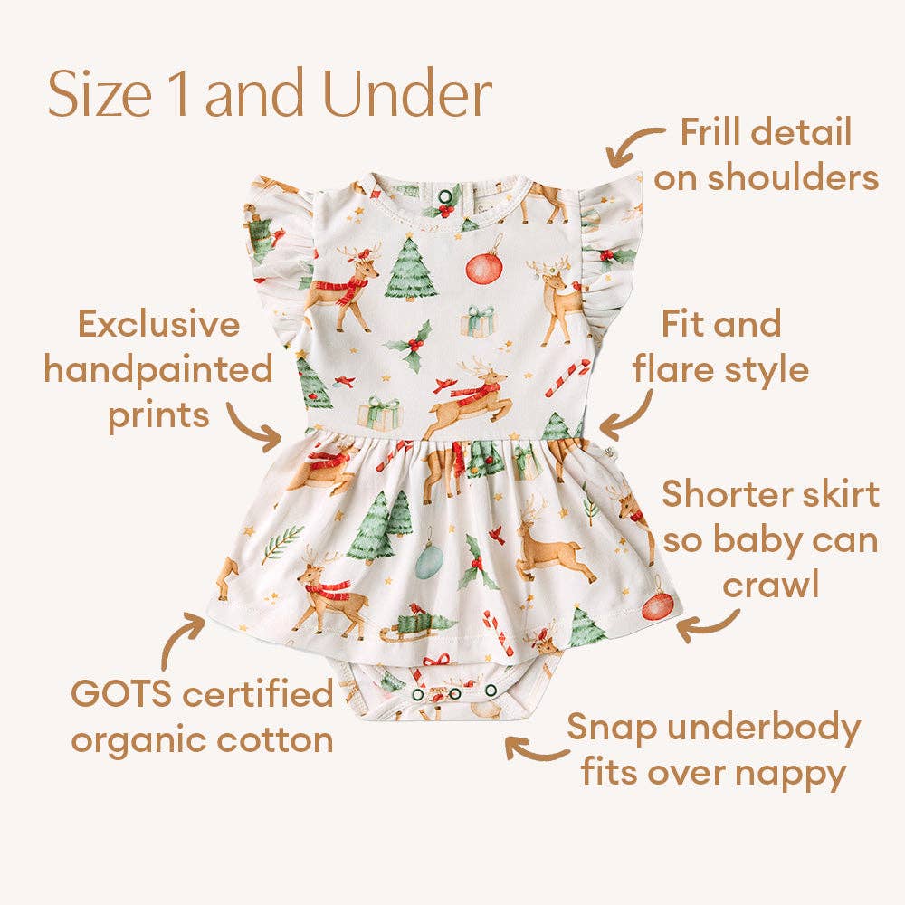 Prancer & Friends Kurzarm Bio-Kleid: Größe 1