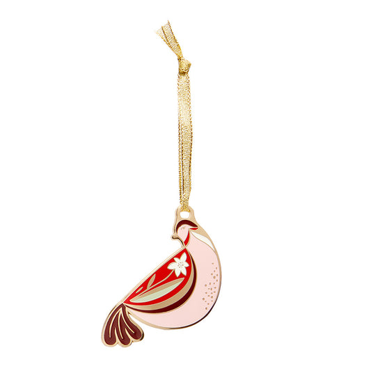 Partridge Perfection enamel tree ornament