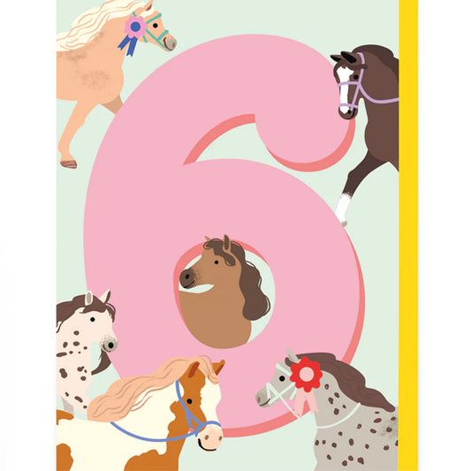 Age 6 Horses Card