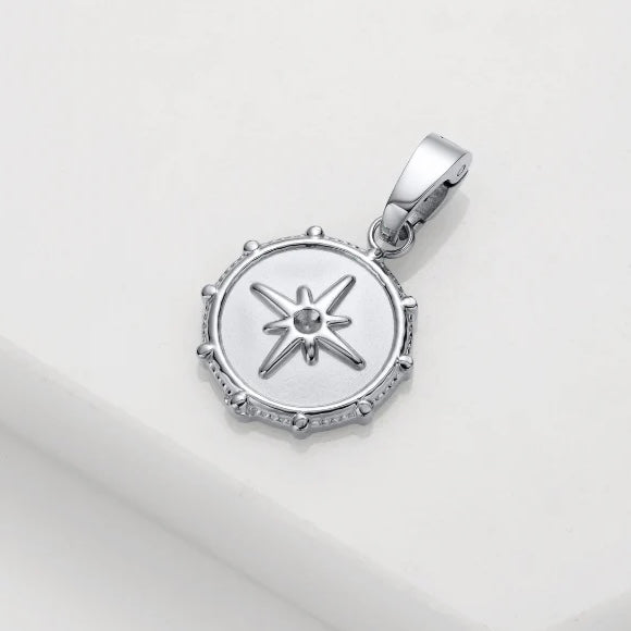 Compass Charm Silver