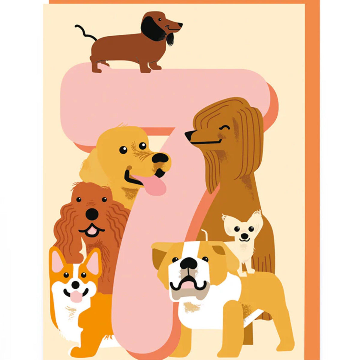 Age 7 Dogs Card