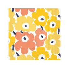 Cocktail Mini Unikko Yellow Serviettes