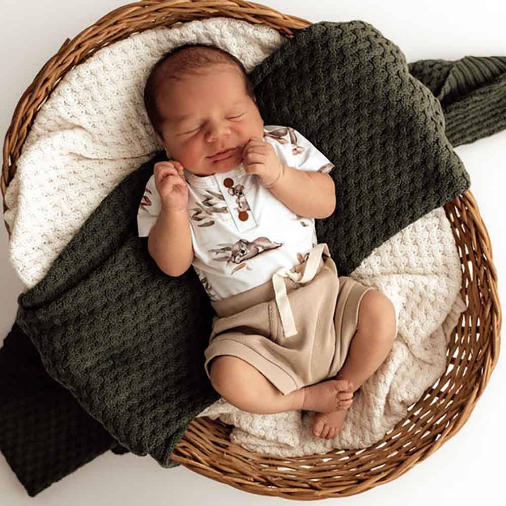 Koala Short Sleeve Organic Bodysuit: Newborn (0000)