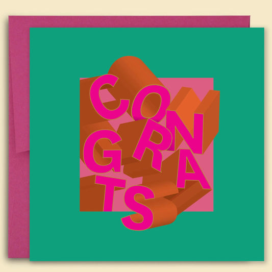Dimensionale Glückwunschkarte in Hot Pink