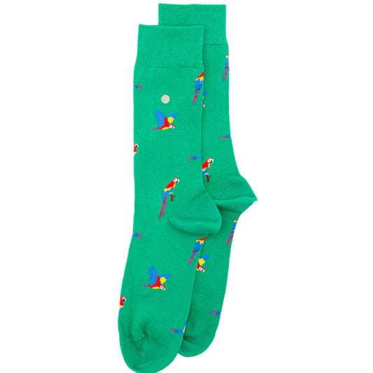 Alfredo Gonzales Parrots Turquoise Socks - Medium