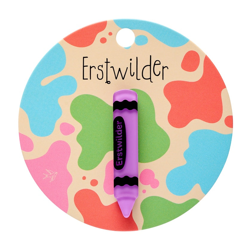 Erstwilder Crayon Simplified Mini Brooch - Purple