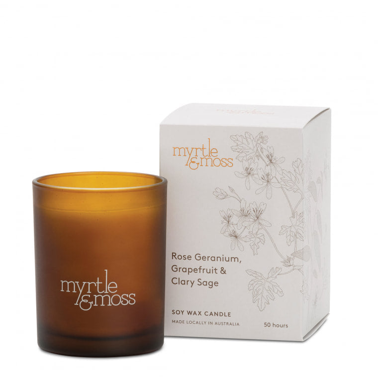 Myrtle and Moss Sojawachskerze - Rosengeranie Grapefruit und Muskatellersalbei