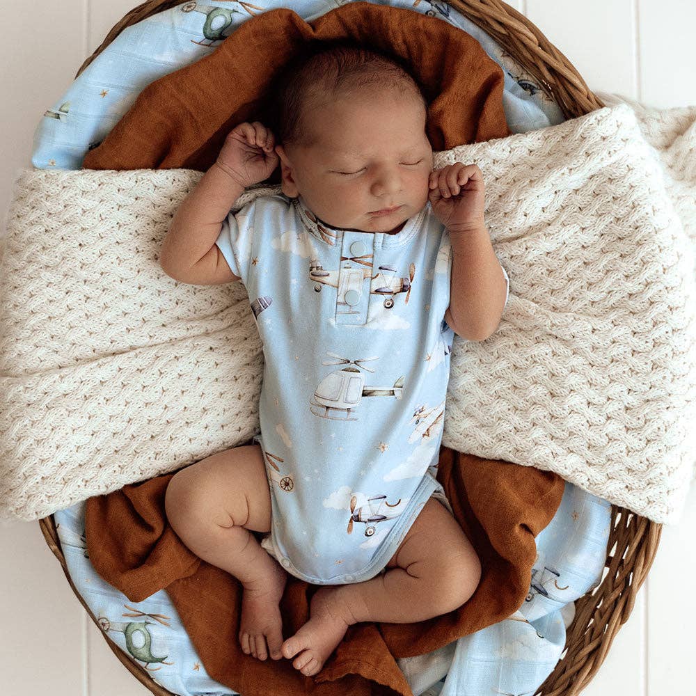 Taking Flight Short Sleeve Organic Bodysuit: Newborn (0000)