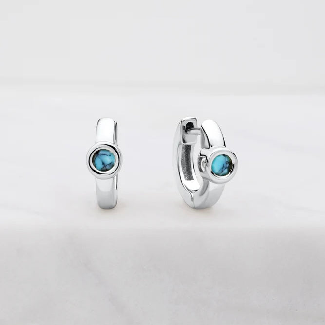 Luna Huggie Turquoise Silver 7220