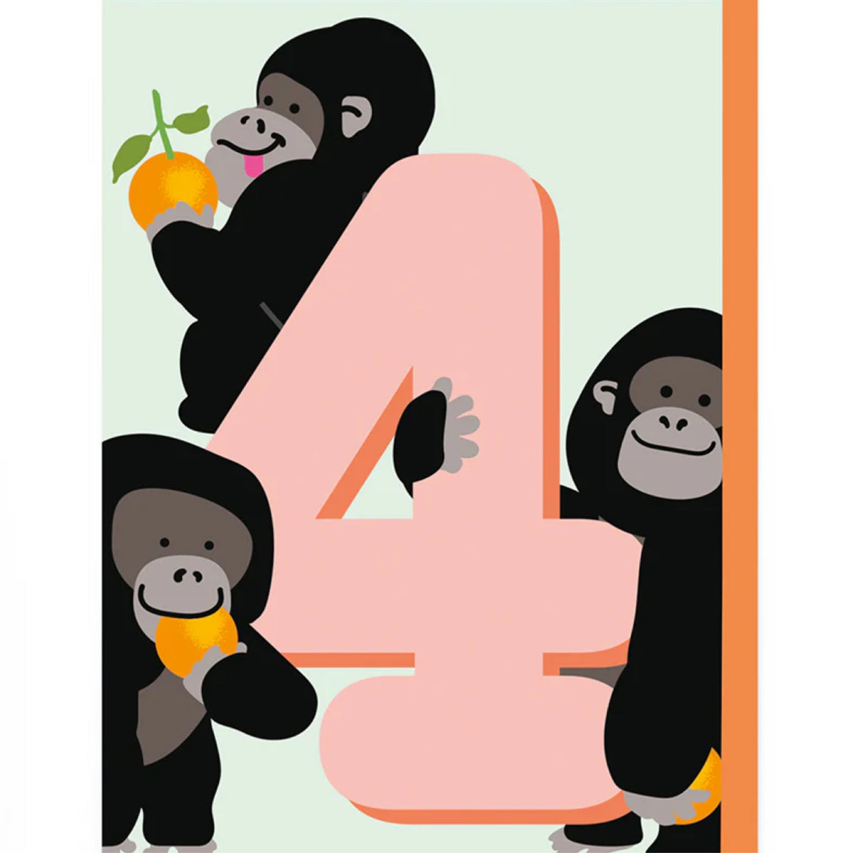 Age 4 Gorilla Card