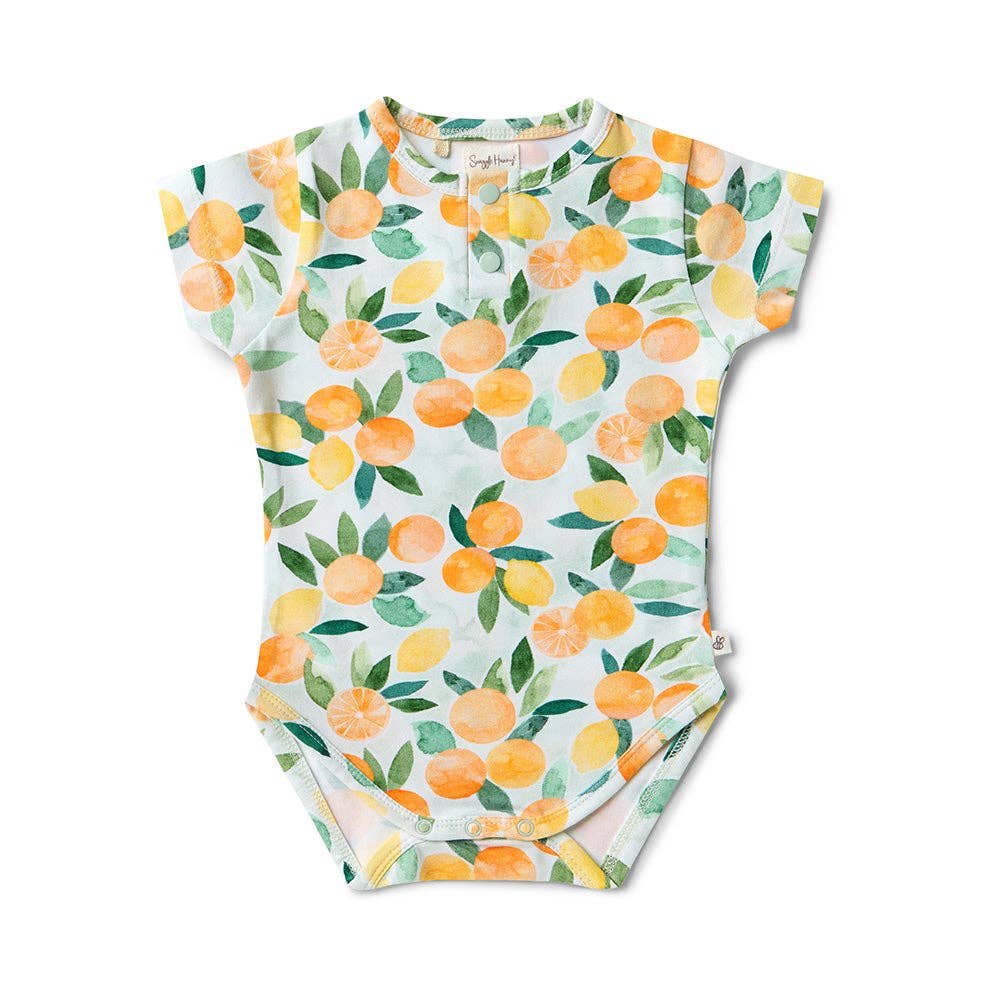 Citrus Squeeze Short Sleeve Organic Bodysuit: 3-6 Months (00)