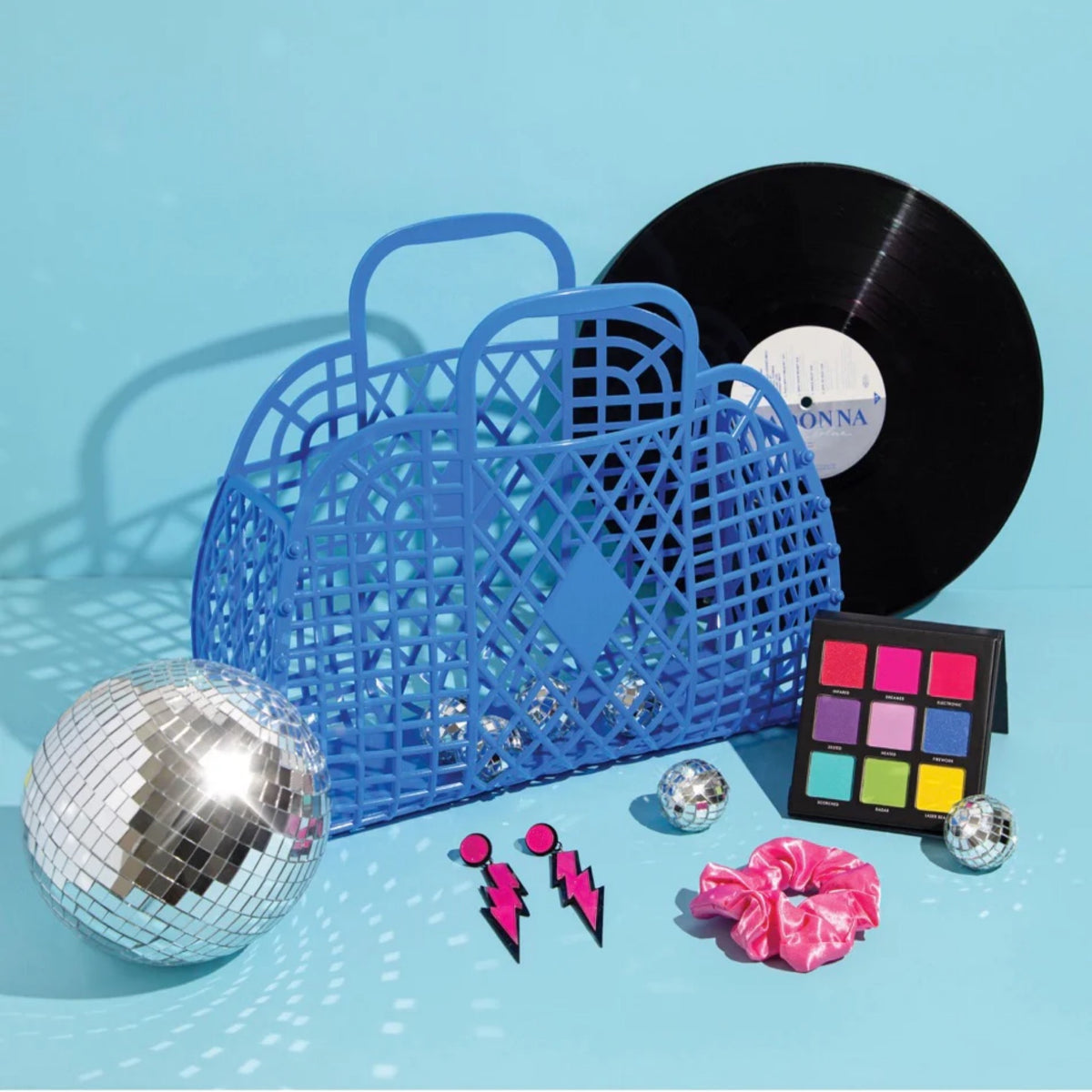 Sunjellies Royal Blue Large Retro Basket