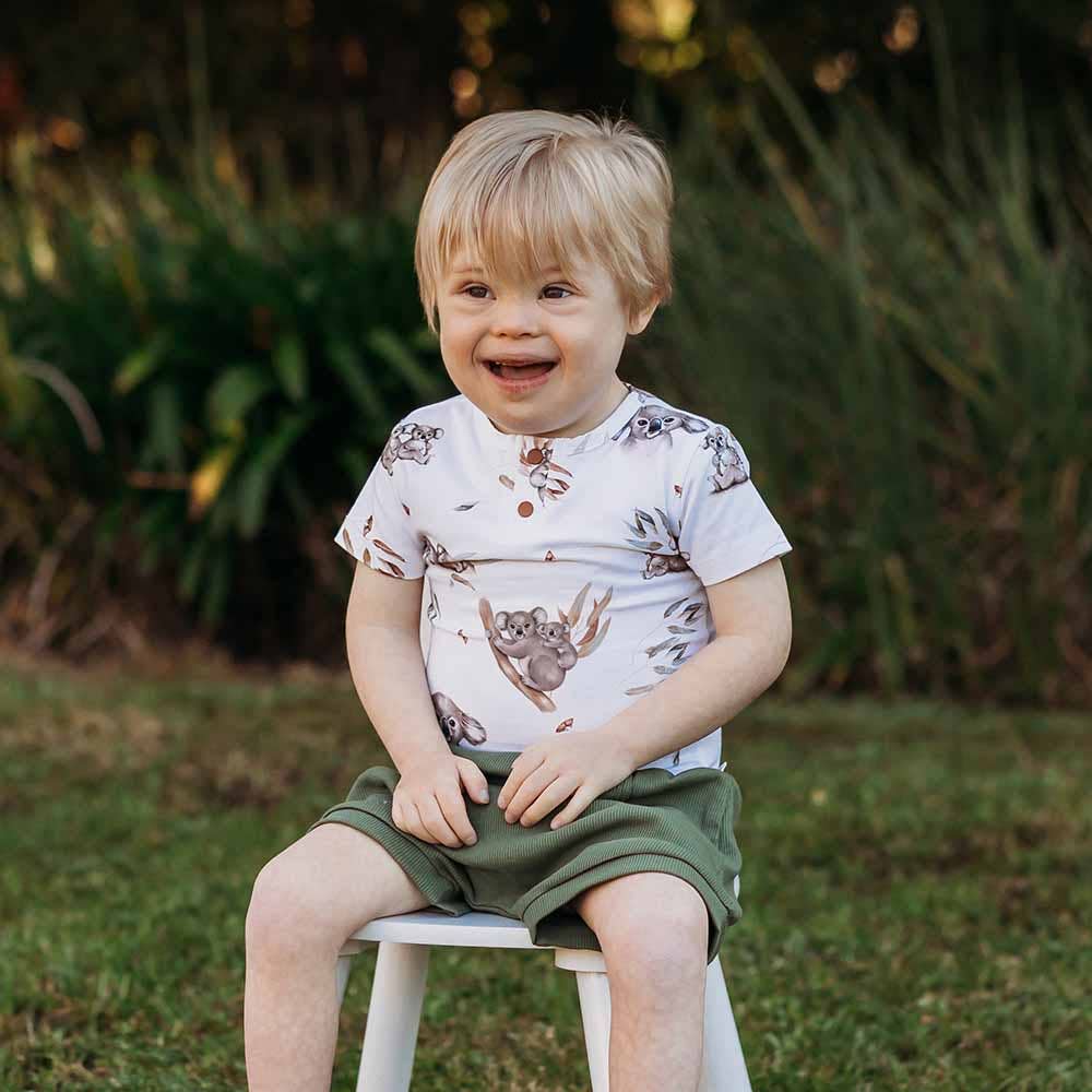 Koala Short Sleeve Organic Bodysuit: Newborn (0000)