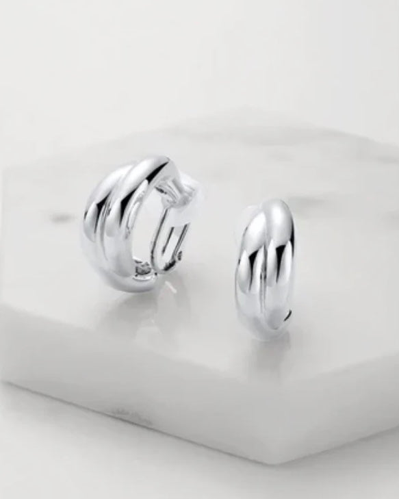 Peyton Clip On Earrings Silver