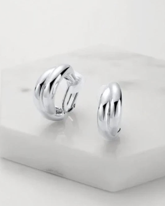 Peyton Clip On Earrings Silver