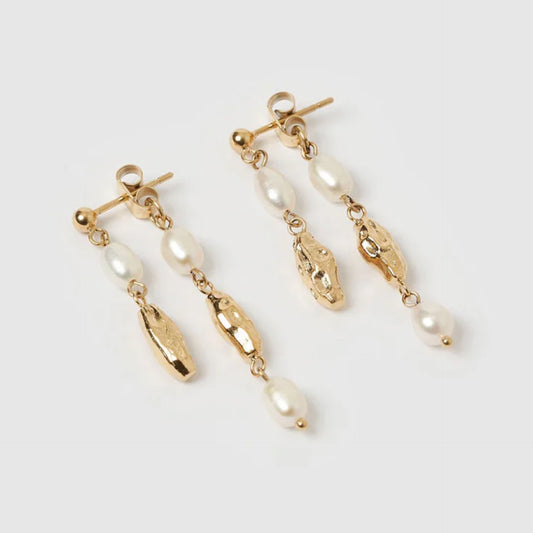 Mimi Pearl And Gold Earrings