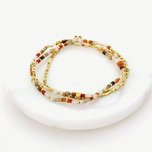 Ophelia Wrap Bracelet Berry/Gold