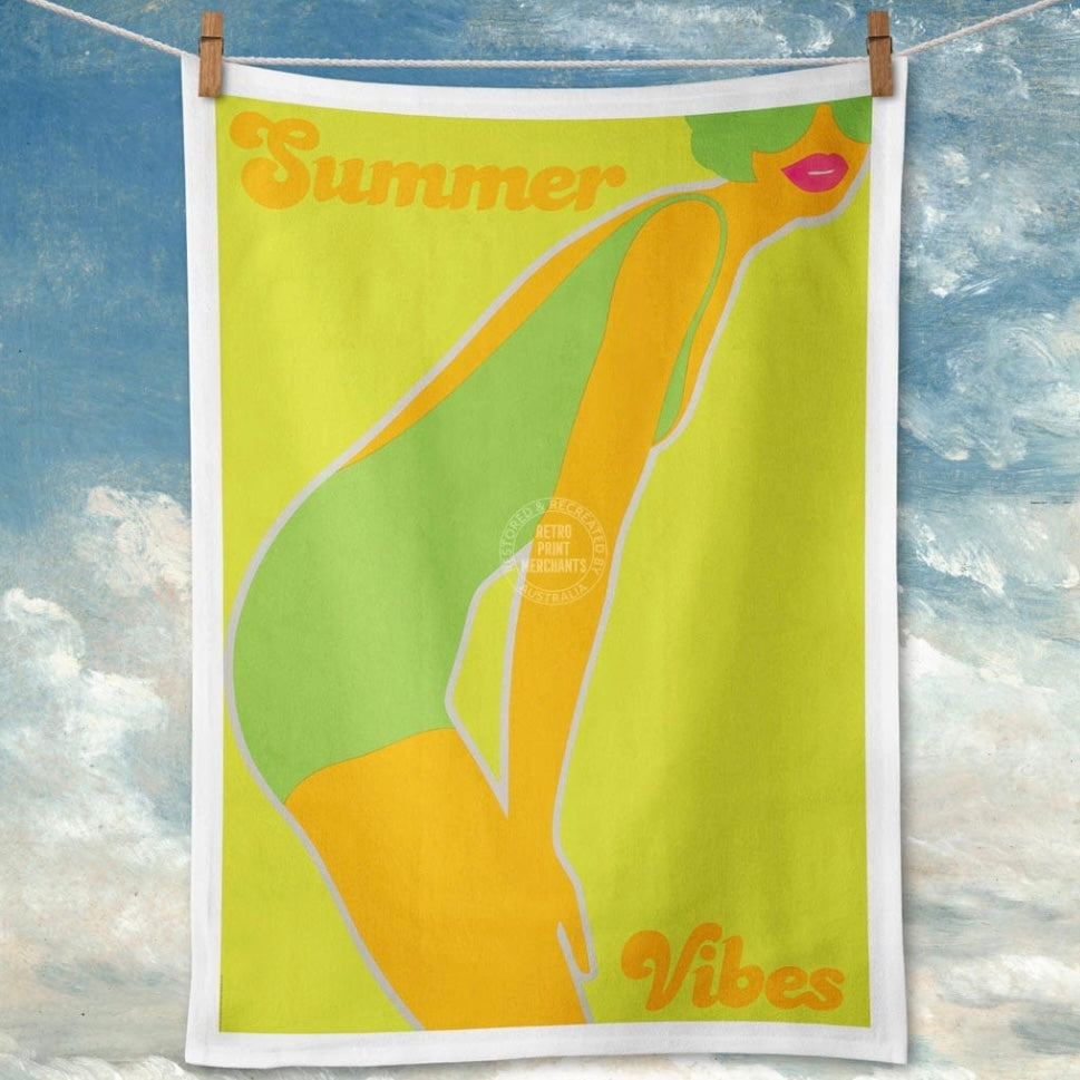 Retro Print Merchants Linen Tea Towels