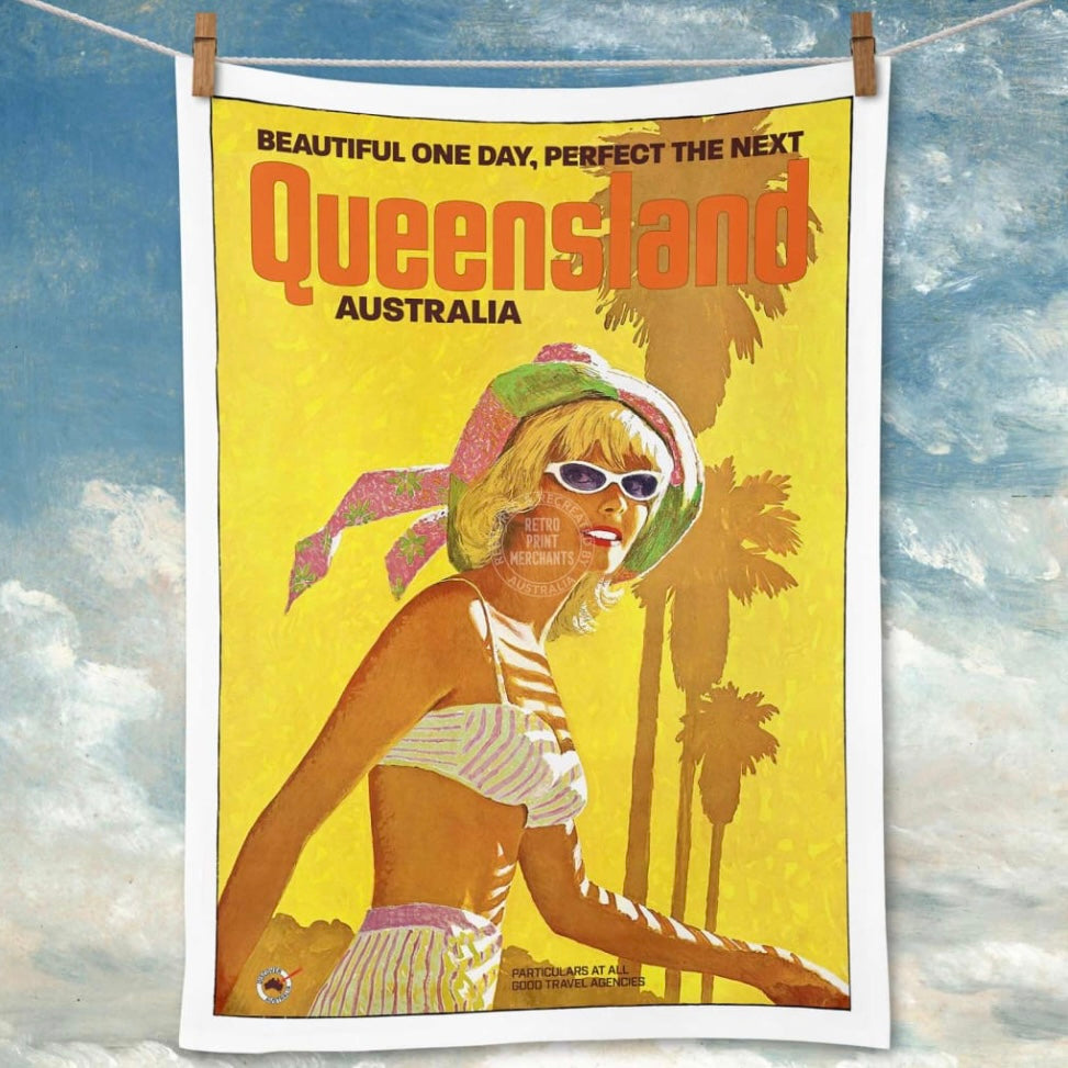 Retro Print Merchants Linen Tea Towels