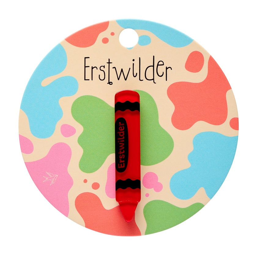 Erstwilder Buntstift Vereinfachte Mini-Brosche – Rot