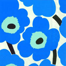 Cocktail Mini Unikko Blue Serviettes